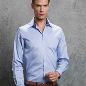 Kustom Kit Premium Contrast Long Sleeve Tailored Oxford Shirt