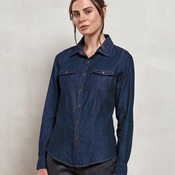 Premier Ladies Jeans Stitch Denim Shirt